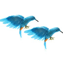 2Pcs Artificial Birds Feather Birds Decoration Props Home Garden Decoration Blue