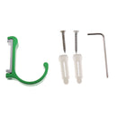Space Aluminum Single Hook Wall Mounted Coat Clothes Robe Hanger Green