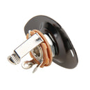 Electric Bass Guitar Jack 1/4 Output Input Socket with Oval Plate (Black) A