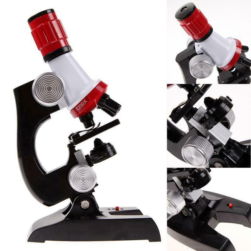 Kids Students Beginner Microscope with LED 100X 400X 1200X Magnification