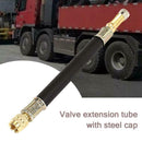 140mm Flexible Hose Car Wheel Valve Stem Tire Valve Extension w/ Steel Cap