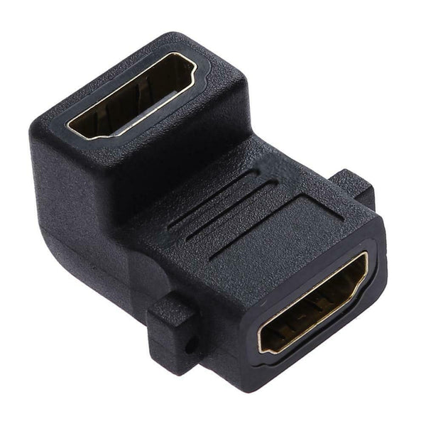90 Degree HDMI Female to Female Coupler Adapter Converter with Screw Lock #gib