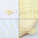 18 Pieces White Handheld Fans Cloth Fans Bamboo Folding Fans For Wedding De G1W6