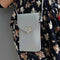 Leather Shoulder Messenger Bag Women Touch Screen Phone Pouch (Light Grey)