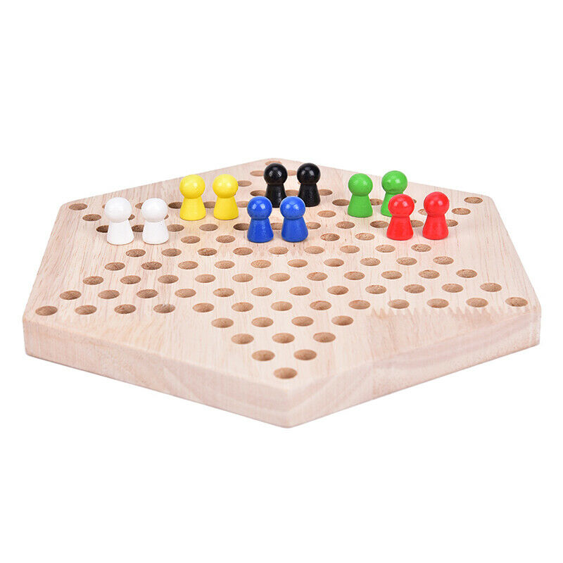 Most Popular Traditional Hexagon Wooden Chinese Checkers Family GameSet OZ