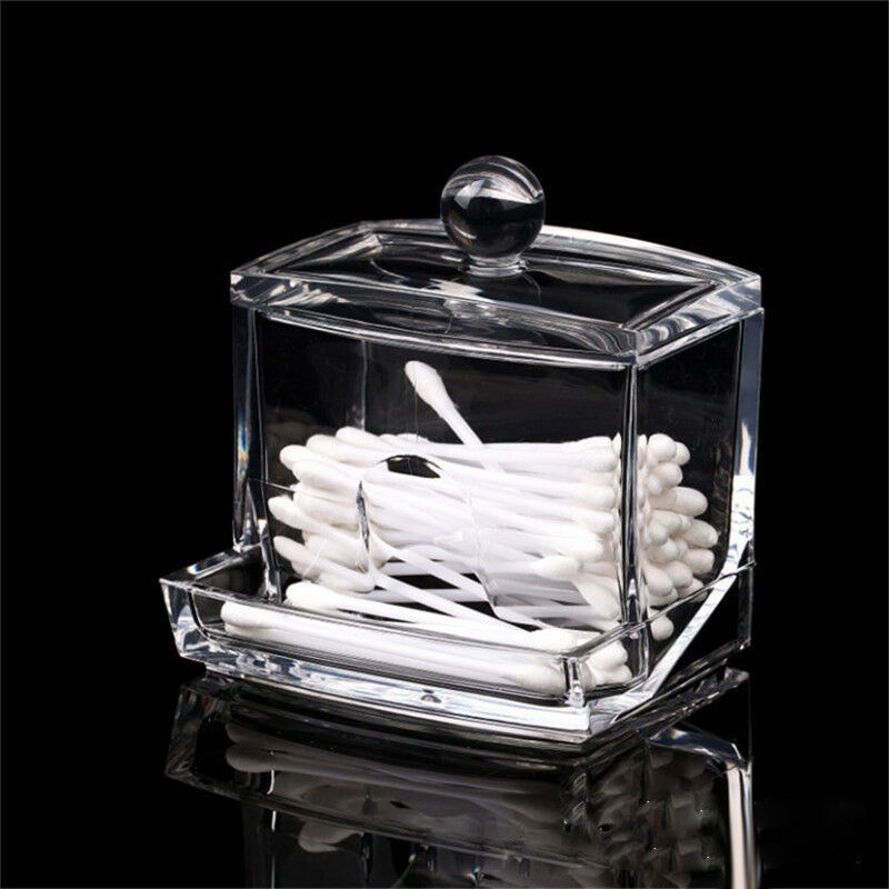 Acrylic Clear Q-tip Makeup Storage Cotton Swab Holder Box Cosmetic Organizer HOT