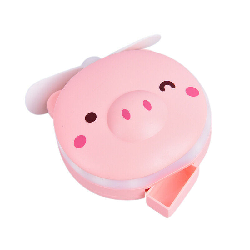 Mini Portable LED Fill Light Makeup Mirror with Handheld Fan USB Rechargeable