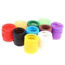 50Pcs Hollow Multi Color Rubber Soft Keys Locks Cap Topper Keyring Elastic C Nw