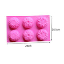 6-Cavity Flower Shaped Silicone DIY Handmade Soap Cake Craft Mould Newest Useful