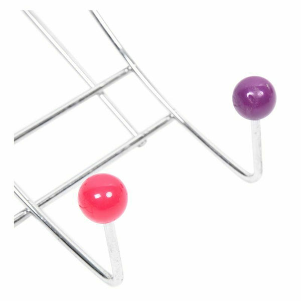 10 HOOK MULTI COLOUR OVER THE DOOR CLOTHES COAT HANGER RACK CHROME HANGERS Q8F9