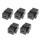 High Speed USB-C Type-C Keystone Wall Jacks Adapter Plastic 5Gbps( Black, 5 Pack