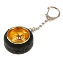 Car Key Ring Creative Wheel Rim Hub Design Chain Keyfob Pendant Golden