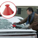 Magical Car Windshield Ice Scraper Cone Shaped Snow Remover Funnel (Red)