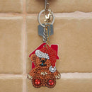 4pcs DIY Full Drill Special Shaped Diamond Painting Xmas Bear Cute Keyring