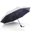 Fully Automatic Small Fresh Umbrella Rain Woman Three Fold Umbrella Floral