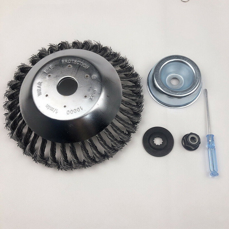 8'' STEEL GRASS TRIMMER HEAD KNOTTED WIRE WEED BRUSH CUTTER LAWN MOWER WEEDING