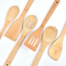 6 Piece Bamboo Utensil Set, Wooden Cooking Spoons and Spatulas, Kitchen TooS Kw