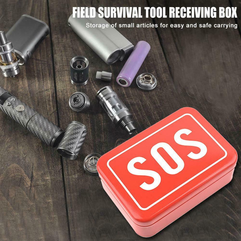 Mini SOS Survival Iron Box Field Survival Storage Kit for Outdoor Emergency