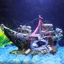 Fish Tank Decoration Cave Decor Sailing Boat Shipwreck Aquarium Sunk Ship  A