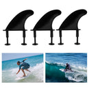 Performance 3Pcs Soft Top Surfboard Fins + Replacement 6 Bolts for Softboard