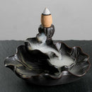 Lotus Leaf Ceramics Garden Home Incense Burner Censer Craft Practical Lotus