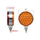 2X Red/Amber 48 Led Truck Stop Turn Tail Stud Double Face Lights With Chrom