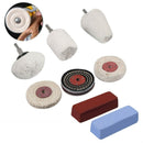 9PCS Polishing Buffing Pad Mop Cloth Wheel Compound Set Drill Kit for Aluminum#