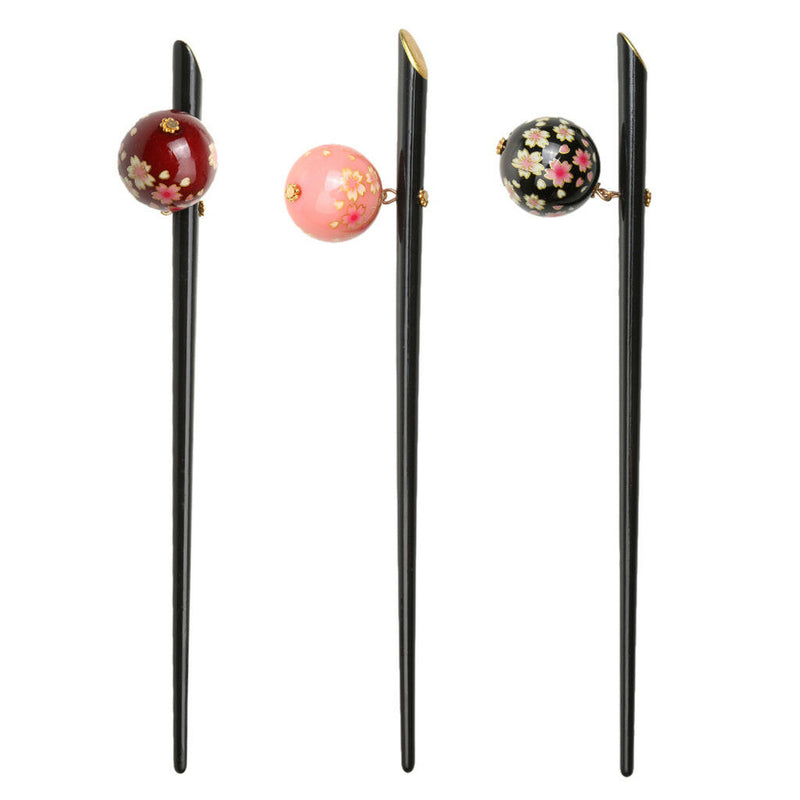 3pcs Acrylic Hair Stick Pin Women Hairpin Kimono Hair Dress Sakura Flower