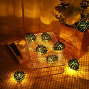 Green Leaf LED Light Fairy String Iron Art for Xmas Girl Bedroom Home Decor