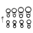 9pcs Stainless Steel Ceramic Fishing Rod Guides Eye Ring Tip Line Ring