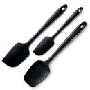 3-Piece Black Silicone Spatula Set - 600Fahrenheit Heat-Resistant Seamless