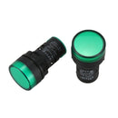2 Pcs AC220V Green LED Power Indicator Pilot Signal Light Lamp 22mm Dia