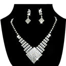 Women's Jewelry Set Bridal Wedding Diamond-shaped Squares Pearls Crystal Rh