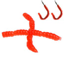 200Pcs/set 3cm Smell Red Bionic Worm Lures Soft Baits Carp Fishing Tackle Wobber