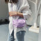 Women Cloud Shoulder Bag PU Day Clutch Solid Crossbody Handbag (Purple) A