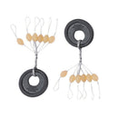 600 Pcs/100 Groups Fishing Bobber Stopper 6 In 1 Yellow Rubber Oval Float S Y8T1