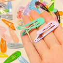80pcs Snap Hair Clips Barrettes Metal Hairpin Accessories For Girls Candy Color