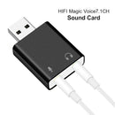 USB 2.0 Virtual 7.1 Channel Audio Sound Card Adapter For Laptop PC Black
