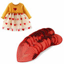 Clothes Patches Love Heart Iron On Sweater Sequined Glitter Embroidered