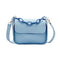 Solid PU Shoulder Bag Women Acrylic Chain Crossbody Small Handbag (Blue)
