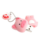 128M USB Flash Drive,Cute Pink Pig Shaped Memory Stick Data Storage U-Disk