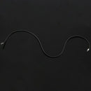 5X(3mm cord in rubber black necklace with clasp in steel stainless - 16 in G1W1)