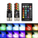 T10 W5W 6 SMD 5050 RGB LED Light Car Wedge Side Reading Bulb Remote Control AU