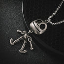 Men Women Titanium Steel Pendant Necklace Casual Tag Hip-Hop Long Alien Shape