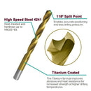19Pcs Hss Drill Bit For Metal Titanium Coated High Speed Steel Drilling Bit