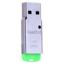 Mini Portable USB2.0 Port Metal Case Smart SD/TF Card for PC(Green)