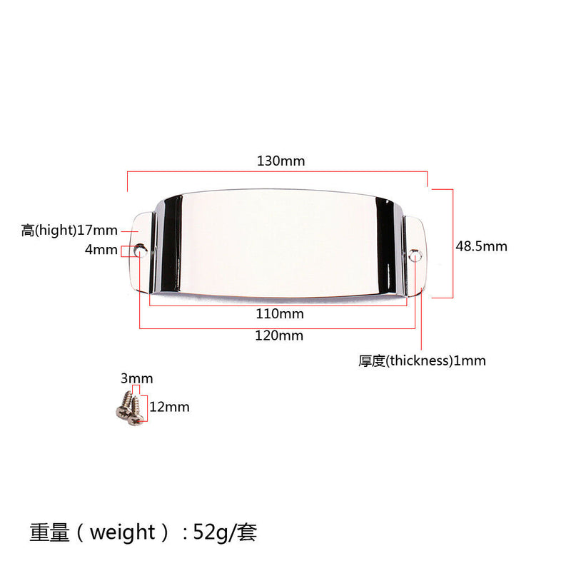 Chrome Plated Pickup & Bridge Plate Cover for Jazz Bass Electric Bass Guitar