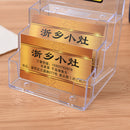 4 Pocket Desktop Clear Acrylic Business Card Holder Countertop Display Stand FT