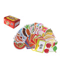 2 Set(60Pieces) Double Sided English Chinese Educational Flashcards with One