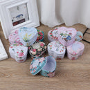 Mini Heart-shaped Flower Tin Trinket Jewelry Coin Box Tinplate Storage CaseBX